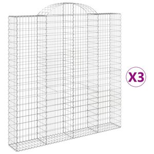 vidaXL Obokane gabion ko&scaron;are 3 kosi 200x30x200/220 cm pocinkano železo