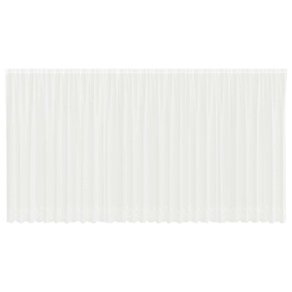 vidaXL Čipkasta Zavesa z zavesami Bela 220 x 750 cm Poliester