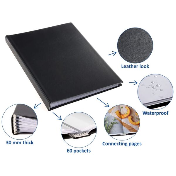 rillstab Predstavitvena mapa A4 60 žepov črna