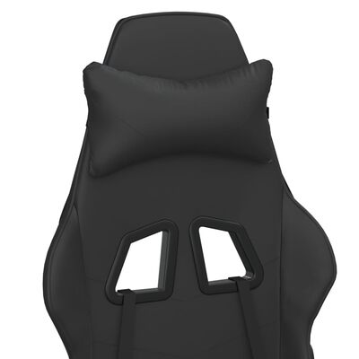 vidaXL Masažni igralni stol z oporo za noge črno umetno usnje