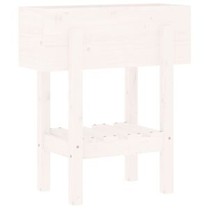 vidaXL Vrtno cvetlično korito belo 62x30x69 cm trdna borovina