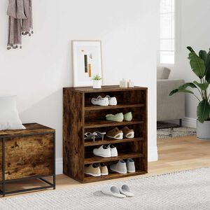 vidaXL Omarica za čevlje dimljeni hrast 60x35x70 cm konstruiran les