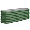 vidaXL Visoka greda iz cinkanega jekla 114x40x36 cm zelena