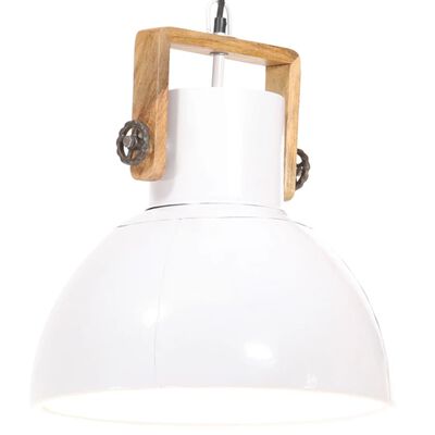 vidaXL Industrijska viseča svetilka 25 W bela okrogla 40 cm E27