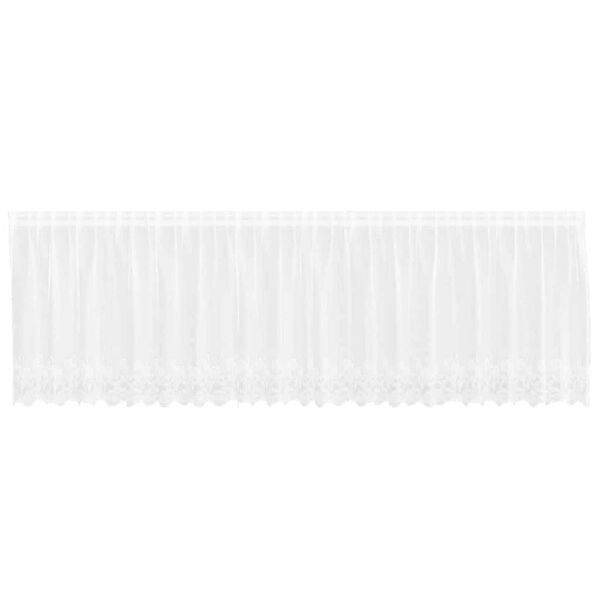 vidaXL Čipkasta Zavesa z zavesami Bela 120 x 500 cm Poliester