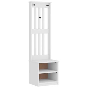 vidaXL Drevo za dvorano "SANDNES" bela 45x40x159,5 cm masivni les bora
