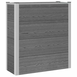 vidaXL Vrtna visoka greda Siva 75 x 30 x 22 cm WPC in aluminij