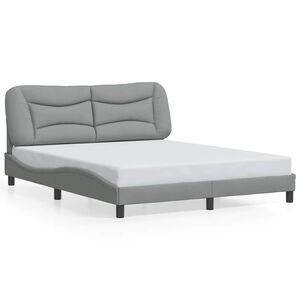 vidaXL Posteljni okvir brez vzmetnice Hvar svetlo siv 160x200 cm blago