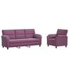 vidaXL Kavčna garnitura 2 pcs Vijolična Žamet