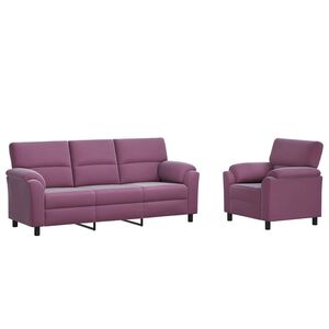 vidaXL Kavčna garnitura 2 pcs Vijolična Žamet