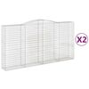 vidaXL Obokane gabion ko&scaron;are 2 kosa 400x50x200/220 cm pocinkano železo