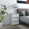 vidaXL Nočna omarica bela 40x35x62,5 cm konstruiran les