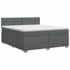 vidaXL Postelja boxspring z vzmetnico Temno siva 140 x 200 cm Blago