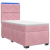 vidaXL Postelja boxspring z vzmetnico Roza 90 x 200 cm Žamet