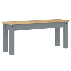 vidaXL Jedilna klop PANAMA siva 105x30x45 cm trdna borovina