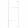 vidaXL Drsna vrata ESG steklo in aluminij 90x205 cm bela