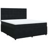 vidaXL Box spring postelja z vzmetnico črna 180x200 cm žamet