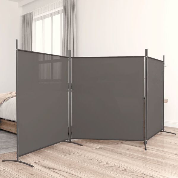 vidaXL Paravan 3-delni antracit 525x180 cm blago