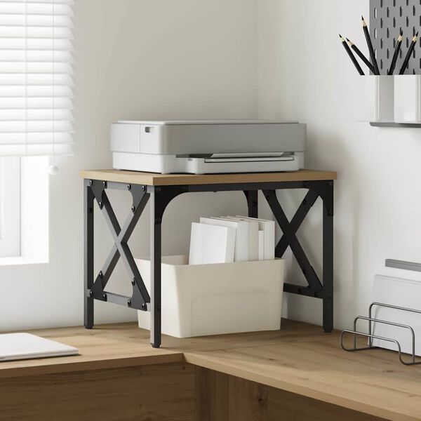 vidaXL Stojalo za tiskalnik Prilagodljiva Umetni hrast 40 x 30 x 31 cm