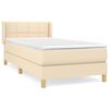 vidaXL Box spring postelja z vzmetnico krem 80x200 cm blago