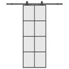 vidaXL Drsna vrata z opremo črna 76x205 cm ESG steklo
