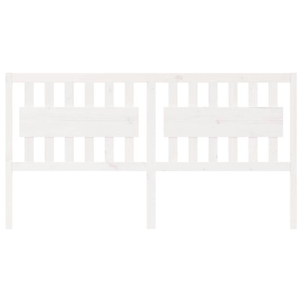 vidaXL Posteljno vzglavje belo 185,5x4x100 cm trdna borovina