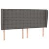 vidaXL Vzglavje z u&scaron;esi sivo 163x23x118/128 cm umetno usnje