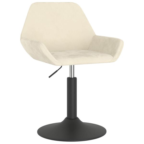 vidaXL Barski stolček krem žamet