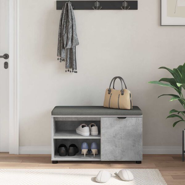 vidaXL Haldna klop Beton Siva 80 x 38 x 46 cm Oblikovan Les in Tkanina