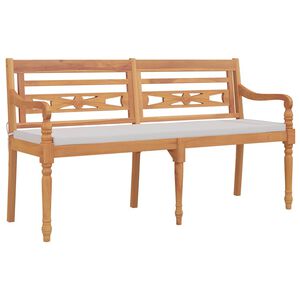 vidaXL Klop Batavia z blazino 150 cm trdna tikovina