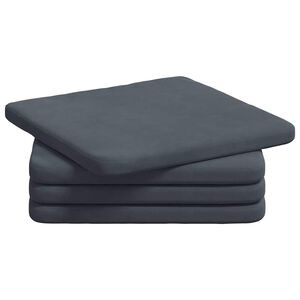 vidaXL Sedežne blazine 4 kos Žamet Temno siva 40 x 40 x 3 cm