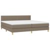 vidaXL Box spring postelja z vzmetnico taupe 200x200 cm blago