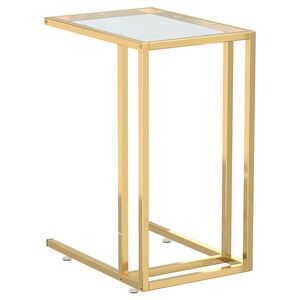 vidaXL Računalni&scaron;ka stranska mizica prozorna 50x35x65 cm steklo
