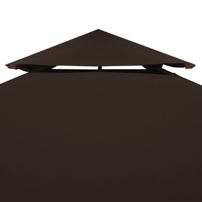vidaXL Streha za paviljon 2-delna 310 g/m² 4x3 m rjava