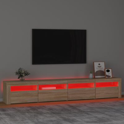 vidaXL TV omarica z LED lučkami sonoma hrast 240x35x40 cm