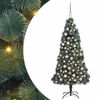 vidaXL Umjetna predsvetljena božićna jelka s kompletom kroglica 120 cm