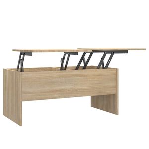 vidaXL Klubska mizica sonoma hrast 102x50,5x46,5 cm konstruiran les