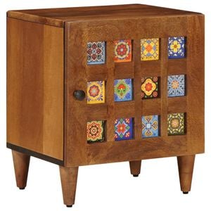 vidaXL Nočna omarica Rjava 40 x 33 x 46 cm Masiven les manga
