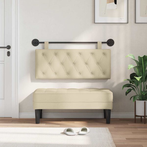 vidaXL Visoki naslon za glavo krema 110 x 55 x 7 cm blago