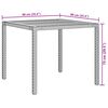 vidaXL Vrtna miza 90x90x75 cm poli ratan in akacijev les črna