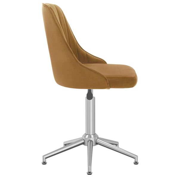 vidaXL Vrtljiv jedilni stol 2 kosa rjav žamet