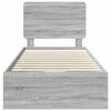vidaXL Konstrukcija postelje Siva Sonoma 75 x 190 cm Inženirsko leseno