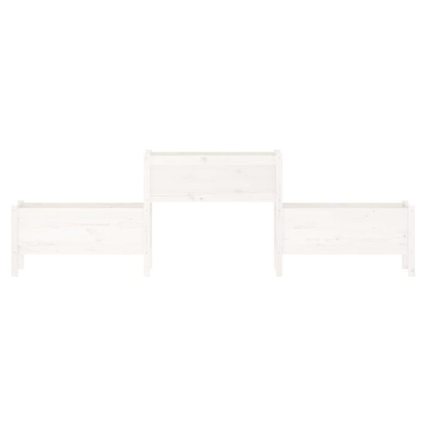 vidaXL Visoka greda bela 245,5x44x75 cm trdna borovina