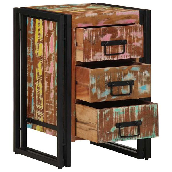 vidaXL Nočna omarica večbarvno 40 x 40 x 59 cm Trdna obnovljena les