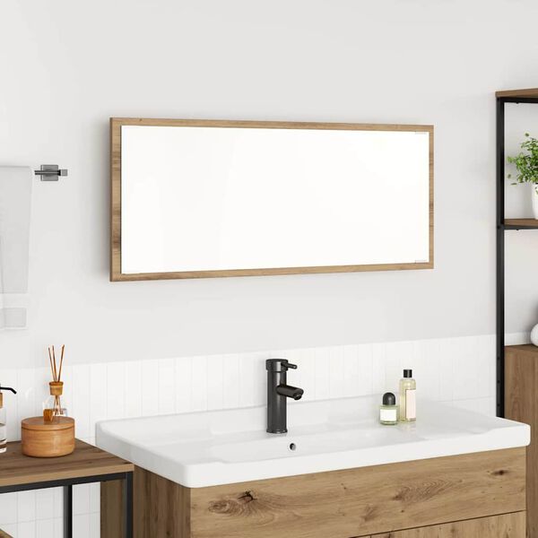 vidaXL Ogledalo Umetni hrast 90 x 8,5 x 37 cm Konstruiran les