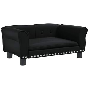 vidaXL Pasja postelja črna 70x45x30 cm umetno usnje