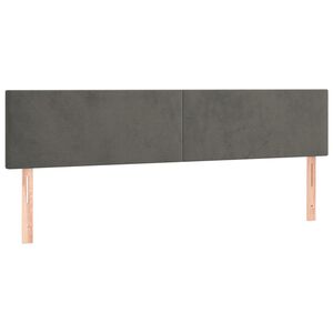 vidaXL Posteljno vzglavje temno siva 200x5x78/88 cm žamet