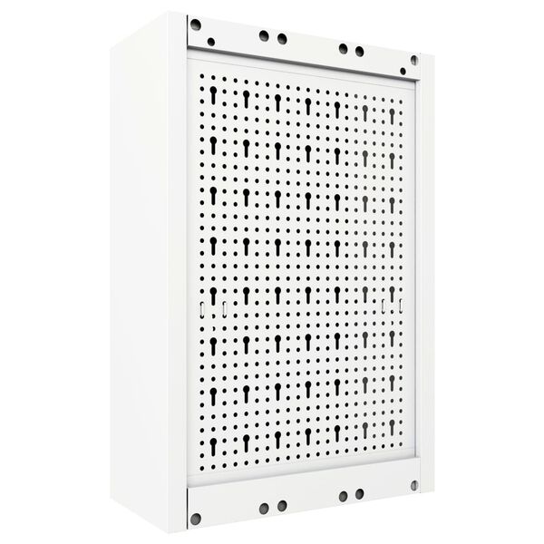 vidaXL Stenska omara za orodje industrijski stil kovinska siva in črna