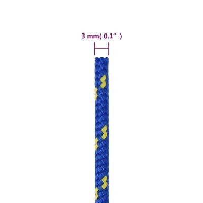 vidaXL Delovna vrv moder 3 mm 250 m polipropilen