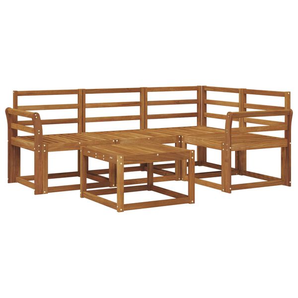 vidaXL Zunanja garnitura za sedenje 5 pcs Naravna Masiven les akacije